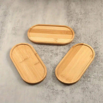 Vassoio di servizio in bambù, vassoio di legno per il bagno con bordi circolari.
