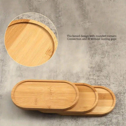 Vassoio di servizio in bambù, vassoio di legno per il bagno con bordi circolari.