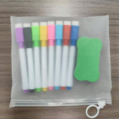 Set di pennarelli cancellabili e un panno, pennarelli colorati e set di cancellatori, set di lavagna magnetica riutilizzabile e pennarelli, a prova di sbavature
