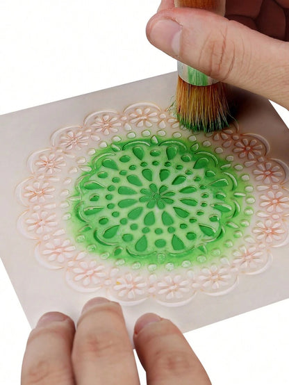 pennelli di legno per stencil in pura fibra naturale, pennelli per setole per dipingere con acrilico, olio, acquerello, progetti di carte fai-da-te, 3 misure, forniture scolastiche