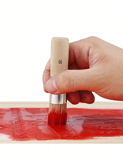 pennelli di legno per stencil in pura fibra naturale, pennelli per setole per dipingere con acrilico, olio, acquerello, progetti di carte fai-da-te, 3 misure, forniture scolastiche