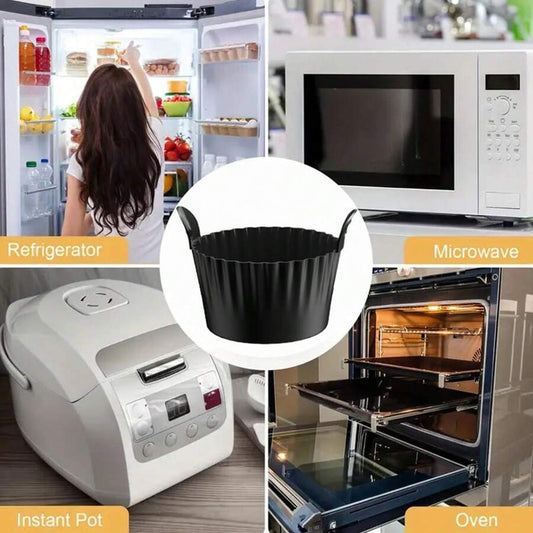 Tazze in silicone riutilizzabili per friggitrice ad aria - Stampi per uova e torte, accessorio da cucina essenziale per una cottura a vapore sana