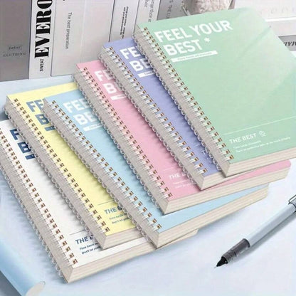 Quaderno a spirale, formato 1/6 di foglio 8.3" X 5.9" A5/B5, copertina in cartoncino, righe da 7mm, 6 colori, 60-120 pagine, per studiare e prendere appunti, diario, per il ritorno a scuola