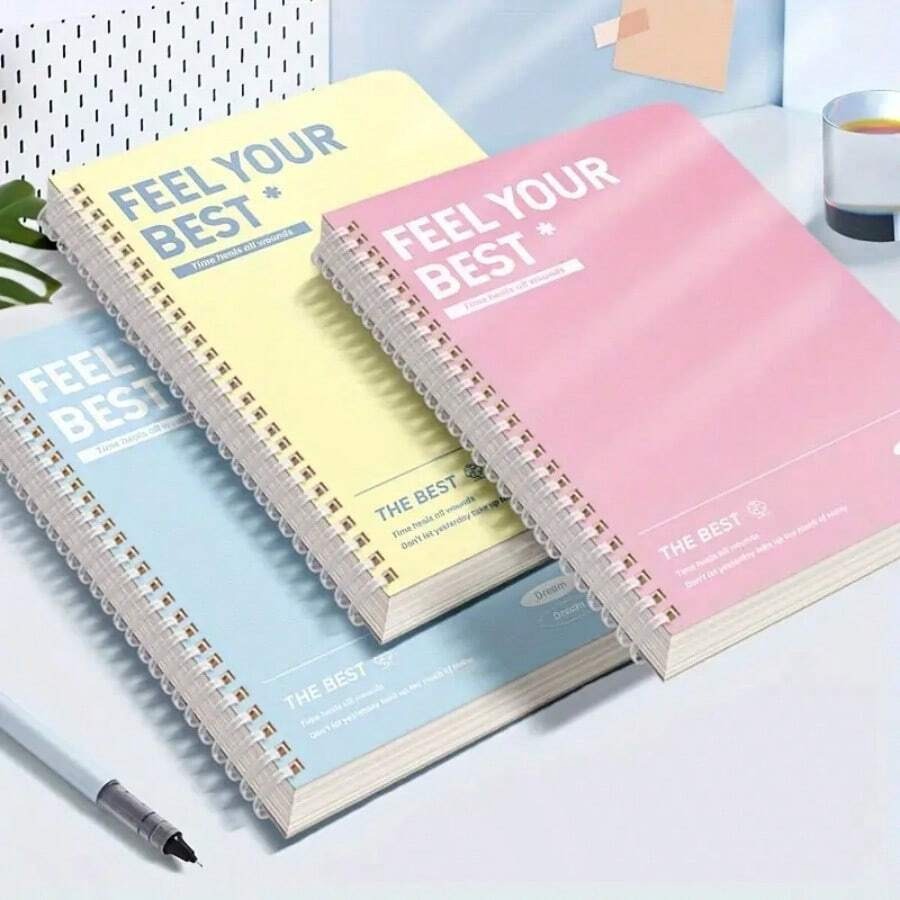 Quaderno a spirale, formato 1/6 di foglio 8.3" X 5.9" A5/B5, copertina in cartoncino, righe da 7mm, 6 colori, 60-120 pagine, per studiare e prendere appunti, diario, per il ritorno a scuola