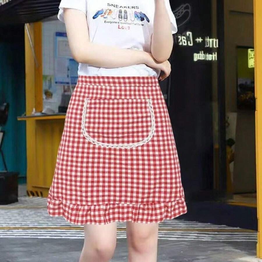 Grembiule da metà corpo traspirante e alla moda per cucina, cottura, protezione, uso in ristorante, abbigliamento da lavoro per donne, adatto per cucina, bagno, casa, articoli per la casa