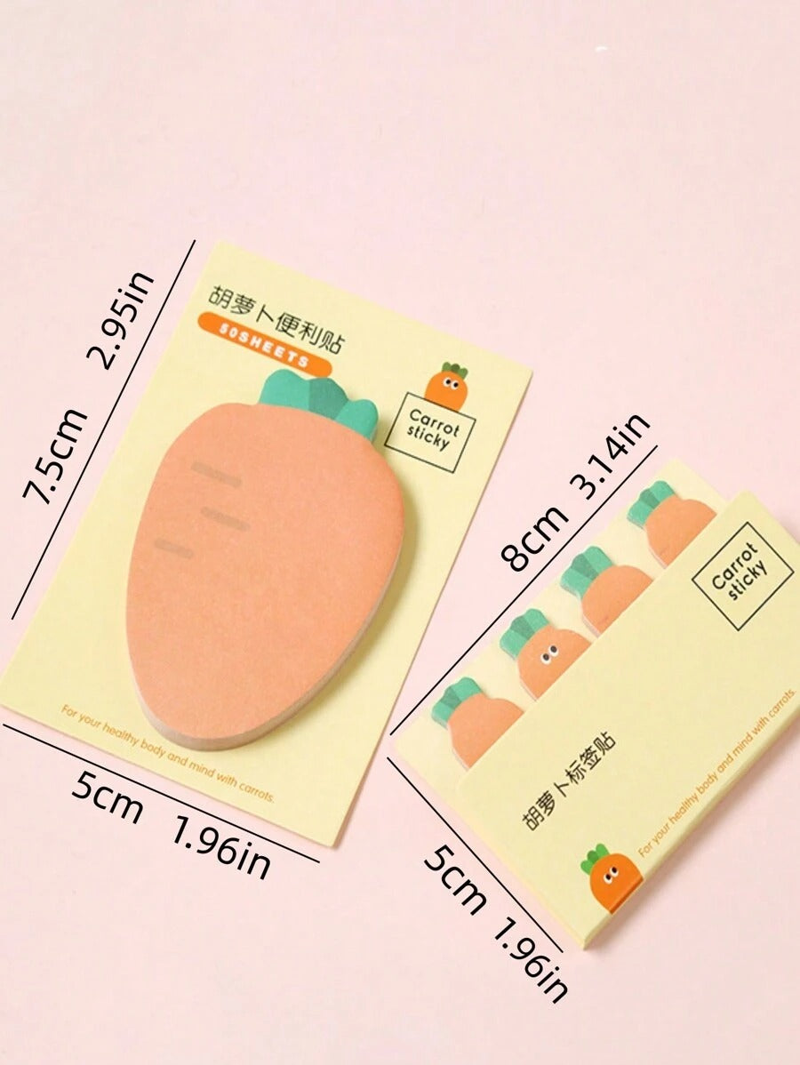 Cuscinetto autoadesivo a forma di carota appiccicoso fumetto per studenti