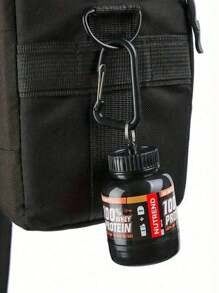 1 pezzo Bottiglia da 100ml/3,38oz per integratore in polvere, borraccia portatile per fitness, arrampicata all'aperto, mini portatile con polvere e anello portachiavi, bottiglia portatile