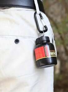 1 pezzo Bottiglia da 100ml/3,38oz per integratore in polvere, borraccia portatile per fitness, arrampicata all'aperto, mini portatile con polvere e anello portachiavi, bottiglia portatile