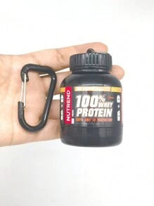 1 pezzo Bottiglia da 100ml/3,38oz per integratore in polvere, borraccia portatile per fitness, arrampicata all'aperto, mini portatile con polvere e anello portachiavi, bottiglia portatile