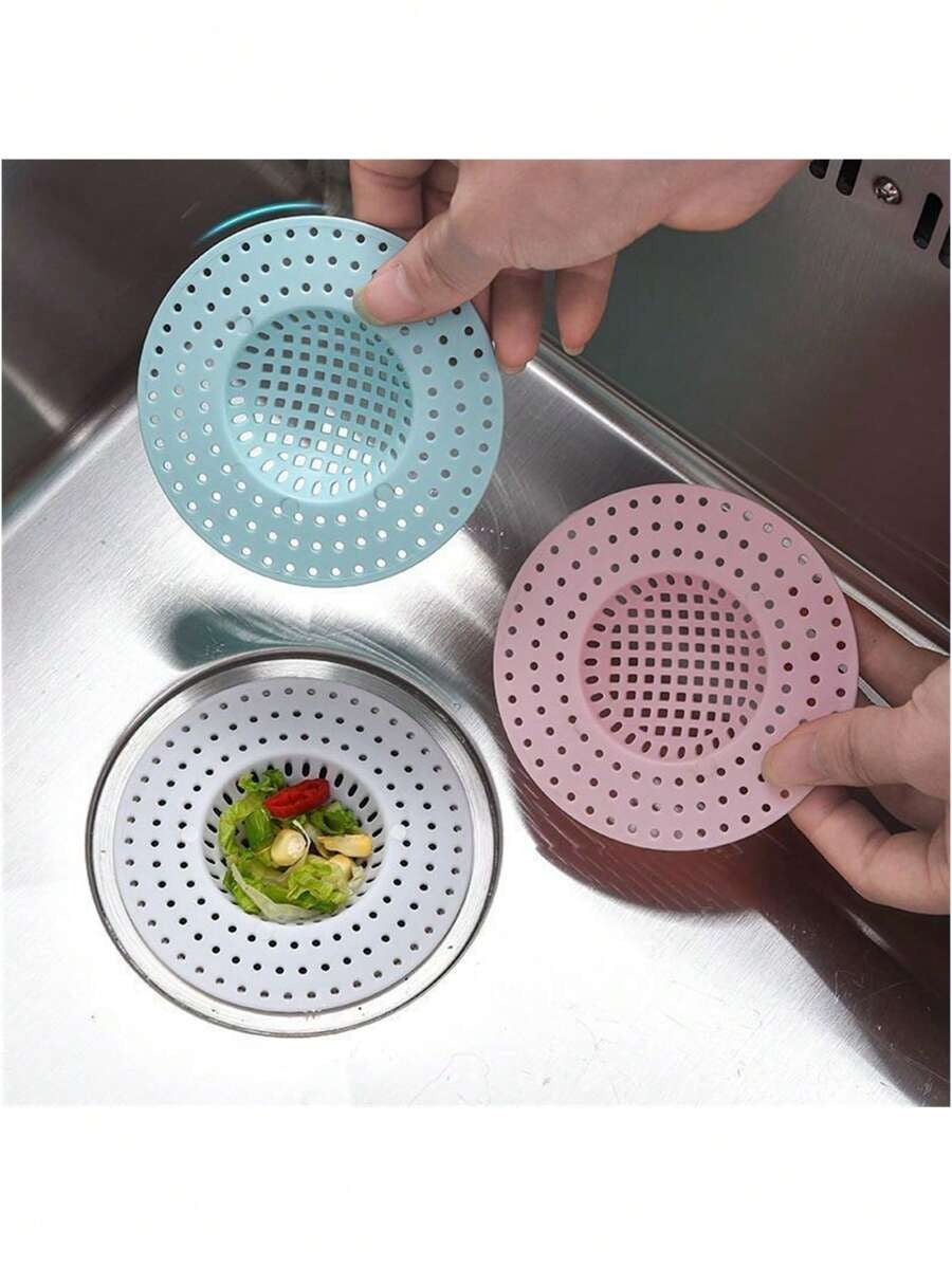 Set da 4 pezzi (colore casuale) con filtro per scarico di lavandino da cucina, scarico da bagno, scarico del lavandino del bagno, copertura anti-intasamento con filtro e copertura anti-insetti, filtro acqua da cucina