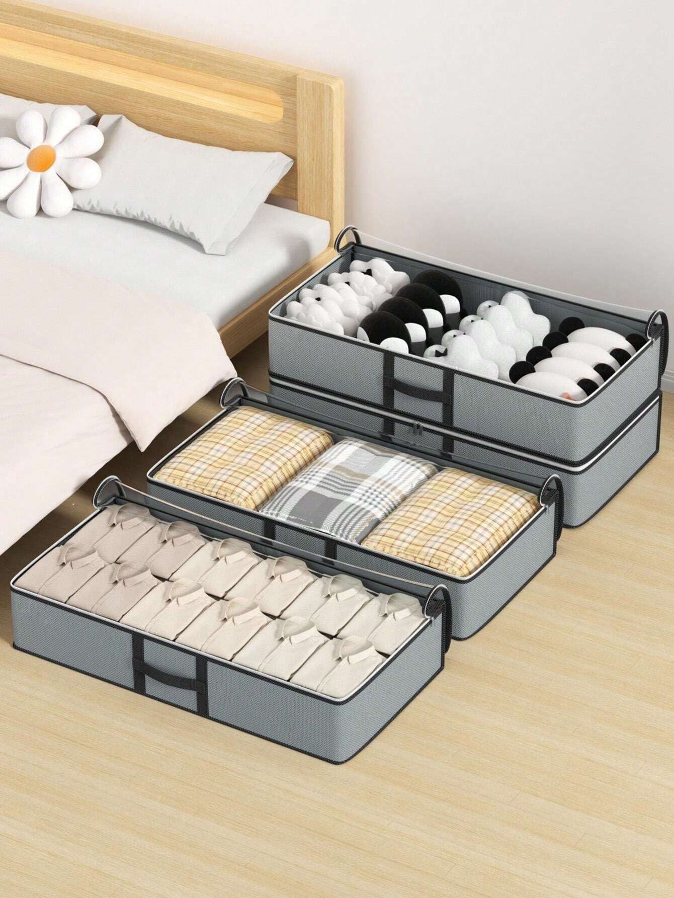 Borsa per contenitore sotto al letto, borsa per contenitore piatta, scatola per cassetti, borsa per armadio, borsa per trasloco, borsa trasparente in alto per conservare vestiti e piumoni, realizzata in tessuti di alta qualità