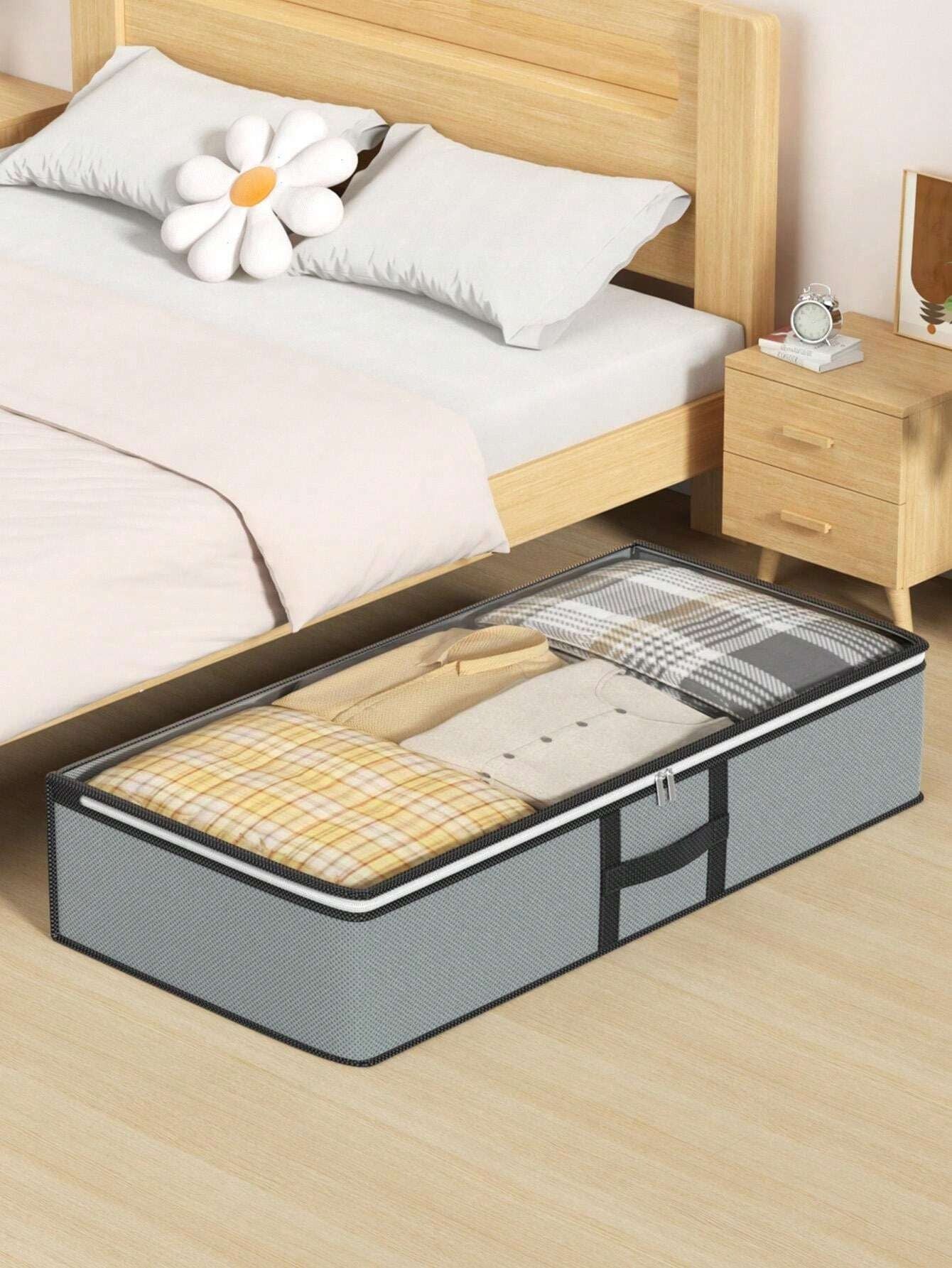 Borsa per contenitore sotto al letto, borsa per contenitore piatta, scatola per cassetti, borsa per armadio, borsa per trasloco, borsa trasparente in alto per conservare vestiti e piumoni, realizzata in tessuti di alta qualità