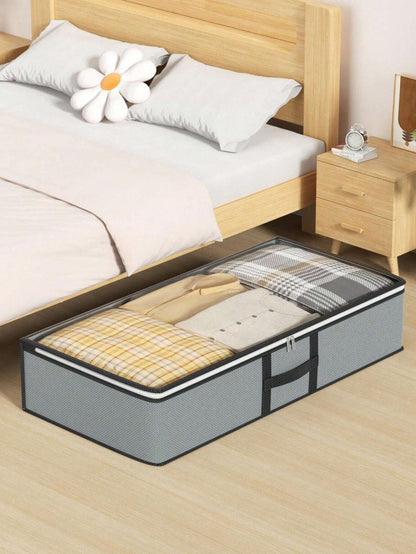 Borsa per contenitore sotto al letto, borsa per contenitore piatta, scatola per cassetti, borsa per armadio, borsa per trasloco, borsa trasparente in alto per conservare vestiti e piumoni, realizzata in tessuti di alta qualità