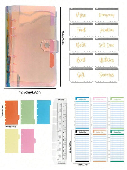 Quaderno Con Raccoglitore A Fogli Mobili Laser A6 + Libretto Dei Conti A Fogli Mobili Con Budget In Contanti