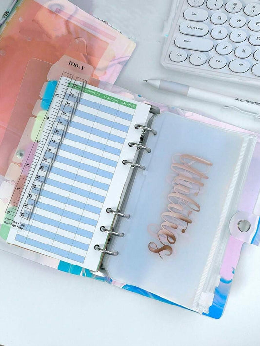 Quaderno Con Raccoglitore A Fogli Mobili Laser A6 + Libretto Dei Conti A Fogli Mobili Con Budget In Contanti