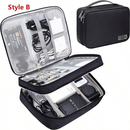 1 pezzo Borsa portatile impermeabile per l'organizzazione di elettronica, cavi e caricabatterie, borse per cosmetici, makeup, accessori da viaggio