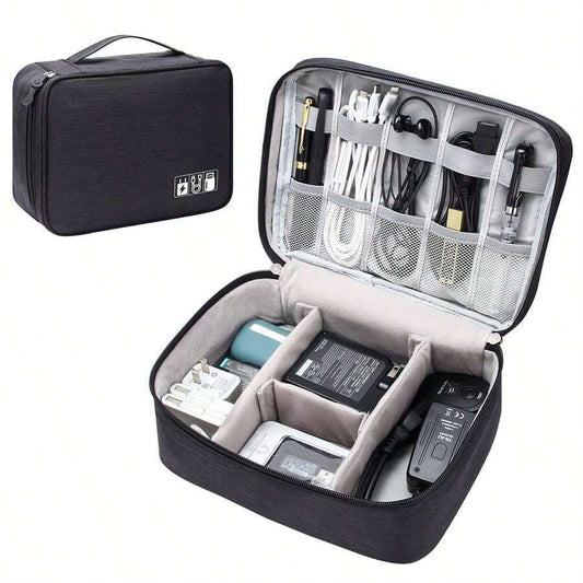 1 pezzo Borsa portatile impermeabile per l'organizzazione di elettronica, cavi e caricabatterie, borse per cosmetici, makeup, accessori da viaggio