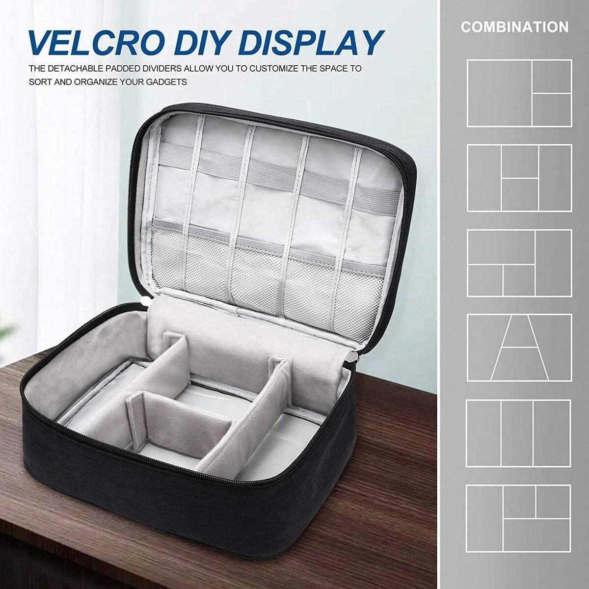 1 pezzo Borsa portatile impermeabile per l'organizzazione di elettronica, cavi e caricabatterie, borse per cosmetici, makeup, accessori da viaggio