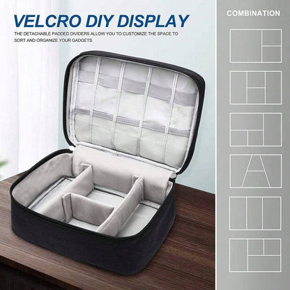 1 pezzo Borsa portatile impermeabile per l'organizzazione di elettronica, cavi e caricabatterie, borse per cosmetici, makeup, accessori da viaggio