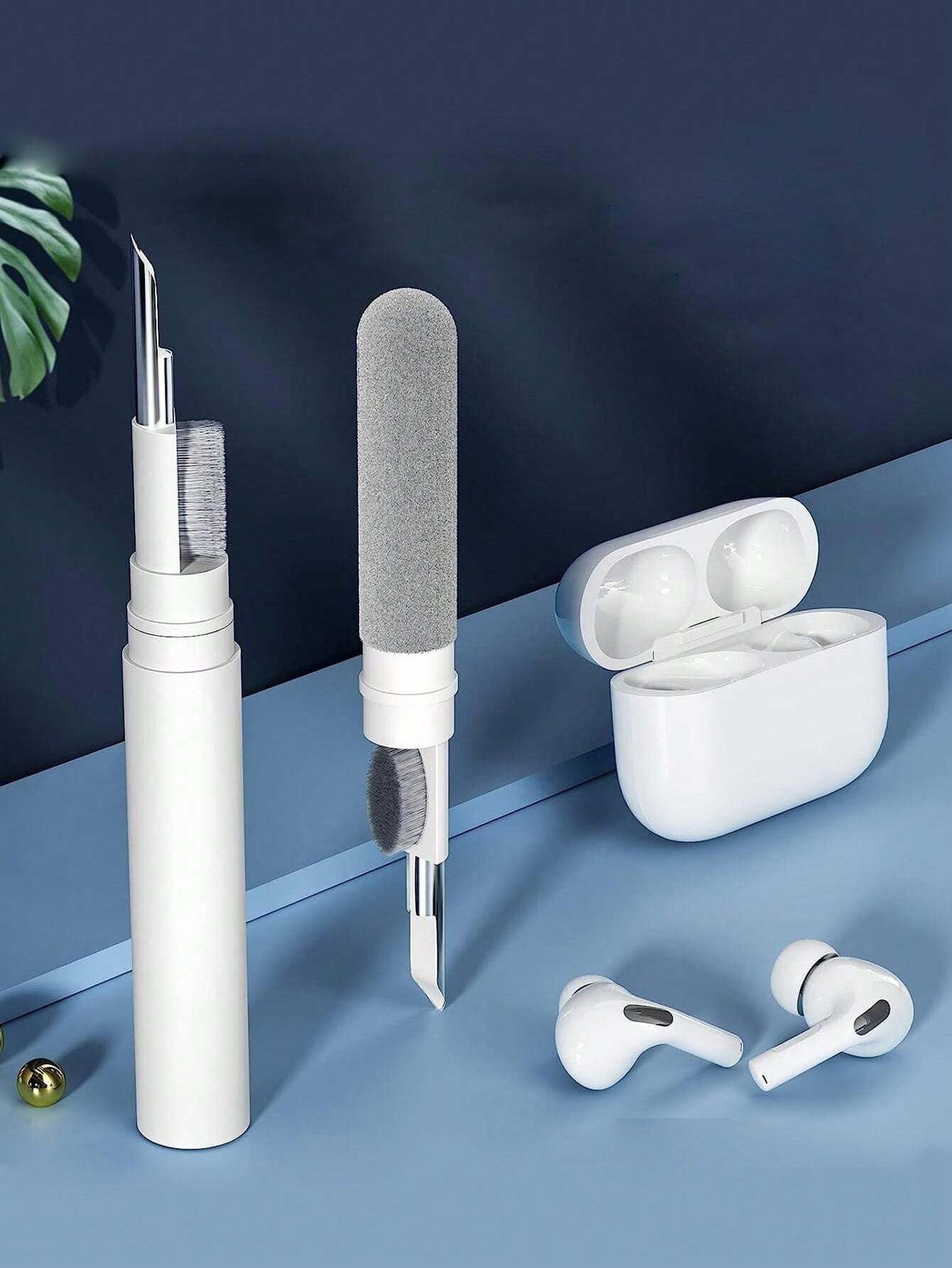 1 pezzo Kit di pulizia per auricolari, comprende spazzola per pulire auricolari, cuffie senza fili, computer portatile, fotocamera (bianco)
