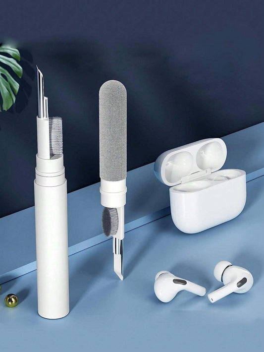 1 pezzo Kit di pulizia per auricolari, comprende spazzola per pulire auricolari, cuffie senza fili, computer portatile, fotocamera (bianco)