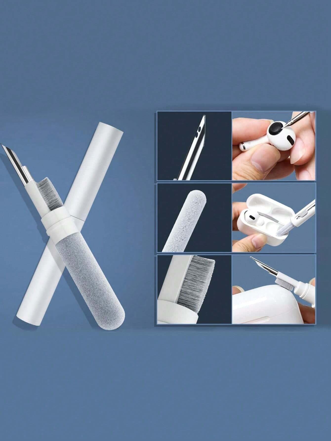 1 pezzo Kit di pulizia per auricolari, comprende spazzola per pulire auricolari, cuffie senza fili, computer portatile, fotocamera (bianco)