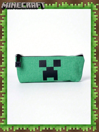 Minecraft 1 Astuccio ufficiale di Minecraft Creeper, di grande capacità, portatile, borsa per matite semplice, custodia per cancellini, occhiali da sole, pennelli cosmetici, porta monete, portafoglio, forniture per ufficio