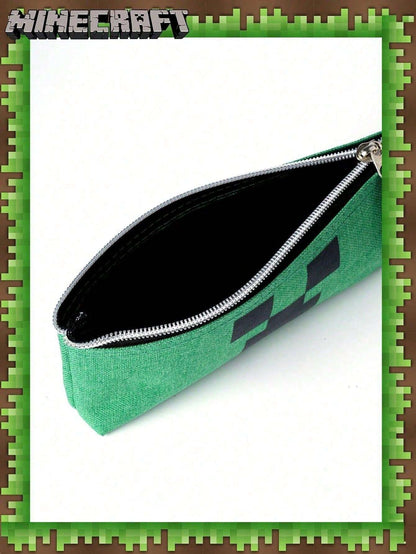 Minecraft 1 Astuccio ufficiale di Minecraft Creeper, di grande capacità, portatile, borsa per matite semplice, custodia per cancellini, occhiali da sole, pennelli cosmetici, porta monete, portafoglio, forniture per ufficio