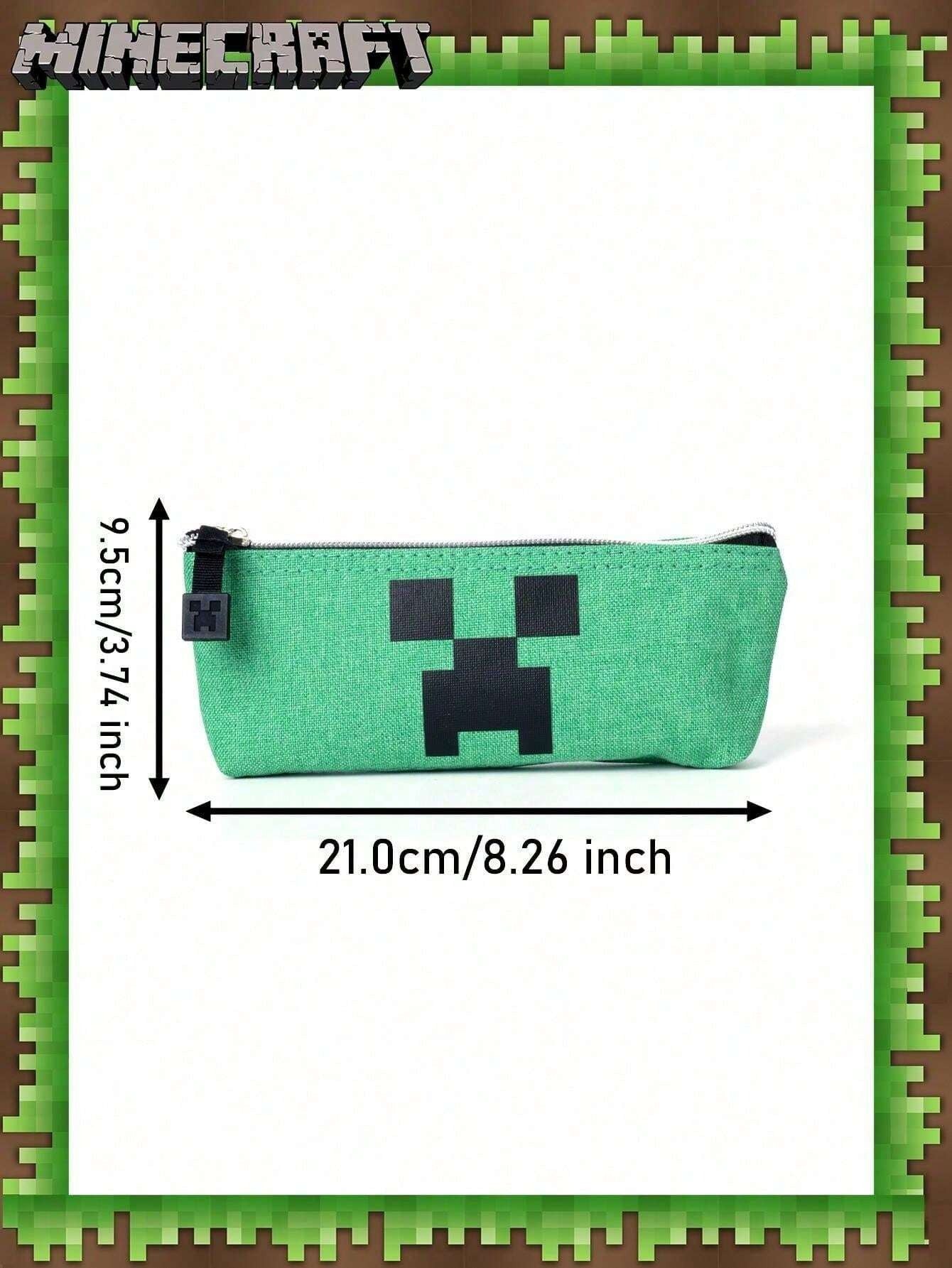 Minecraft 1 Astuccio ufficiale di Minecraft Creeper, di grande capacità, portatile, borsa per matite semplice, custodia per cancellini, occhiali da sole, pennelli cosmetici, porta monete, portafoglio, forniture per ufficio