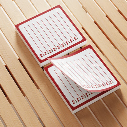 Adesivi con motivo a ciliegie da 3x3 pollici, 50 fogli ciascuno, blocks notes adesivi a forma di ciliegie, per scuola, ufficio, casa, forniture, regalo per studenti e insegnanti