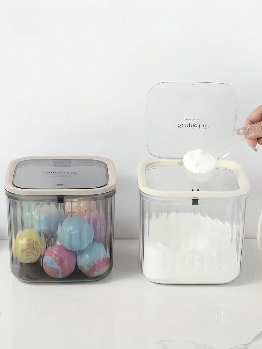 Contenitore ermetico per organizzare i detersivi - Contenitore per lo stoccaggio di detersivi, bombe da bagno e intensificatori di profumo sigillato con coperchio