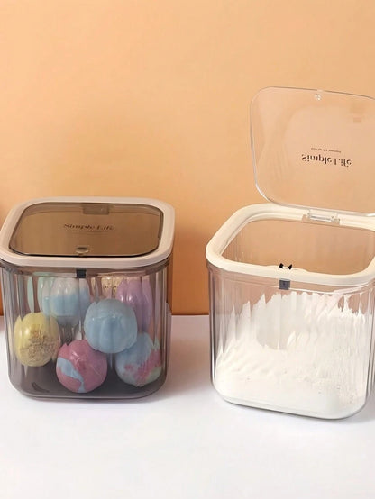Contenitore ermetico per organizzare i detersivi - Contenitore per lo stoccaggio di detersivi, bombe da bagno e intensificatori di profumo sigillato con coperchio