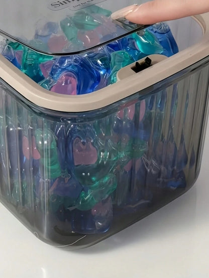 Contenitore ermetico per organizzare i detersivi - Contenitore per lo stoccaggio di detersivi, bombe da bagno e intensificatori di profumo sigillato con coperchio