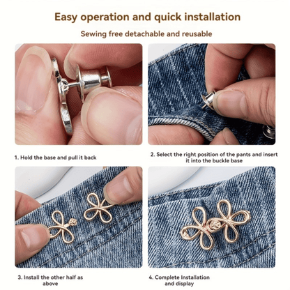 1/2 Paia di cinture con fibbie in metallo senza cuciture, con gancio nodo portafortuna rimovibile, adatte per jeans e gonne, accessori di moda regolabili - nero, oro, grigio argento, bronzo