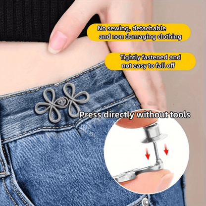 1/2 Paia di cinture con fibbie in metallo senza cuciture, con gancio nodo portafortuna rimovibile, adatte per jeans e gonne, accessori di moda regolabili - nero, oro, grigio argento, bronzo