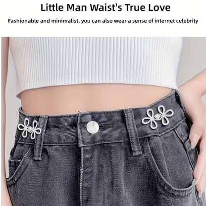 1/2 Paia di cinture con fibbie in metallo senza cuciture, con gancio nodo portafortuna rimovibile, adatte per jeans e gonne, accessori di moda regolabili - nero, oro, grigio argento, bronzo