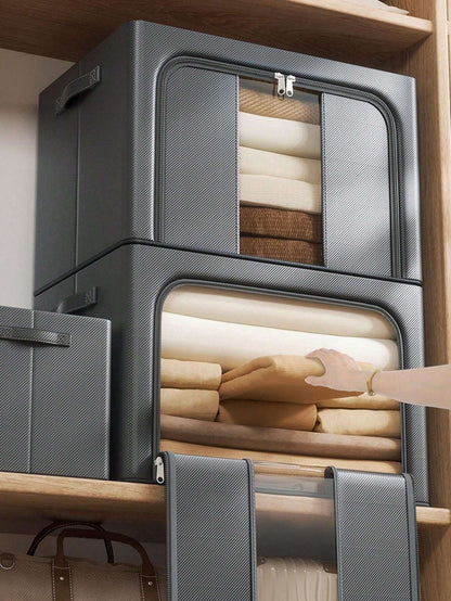 Scatola portaoggetti con cerniera per vestiti, cesta di grande capacità per indumenti, coperte, trapunte, giocattoli, organizer per armadi domestici, organizer salvaspazio per armadio, camera da letto, casa, dormitorio, accessori camera da letto