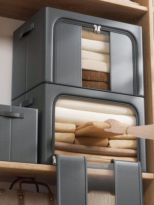 Scatola portaoggetti con cerniera per vestiti, cesta di grande capacità per indumenti, coperte, trapunte, giocattoli, organizer per armadi domestici, organizer salvaspazio per armadio, camera da letto, casa, dormitorio, accessori camera da letto