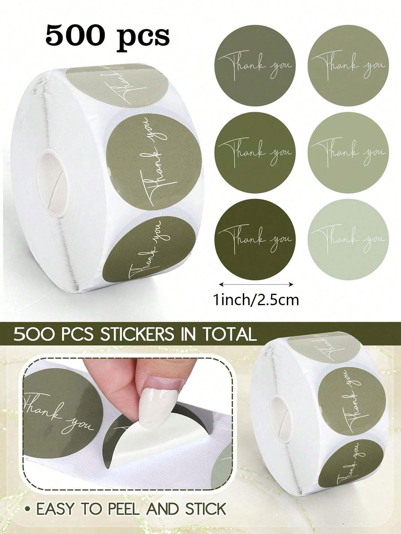 Adesivi/etichette rotonde verde sfumato in stile bohémien in 6 colori, etichette adesive per cartoleria adatte per attività commerciali, matrimoni, compleanni, festa di nascità, materiali di consumo impermeabili in PVC