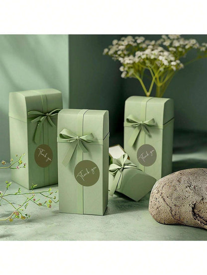 Adesivi/etichette rotonde verde sfumato in stile bohémien in 6 colori, etichette adesive per cartoleria adatte per attività commerciali, matrimoni, compleanni, festa di nascità, materiali di consumo impermeabili in PVC