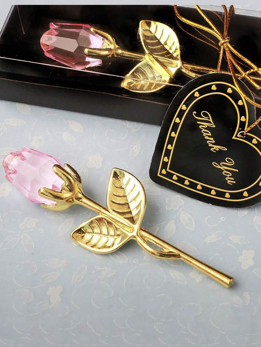 1 pezzo Rosa di vetro in miniatura con fiore di cristallo artificiale, confezione regalo di cristallo mini, fiore di rosa artificiale rosso per regalo di donne, feste, matrimoni, decorazione da ufficio e casa