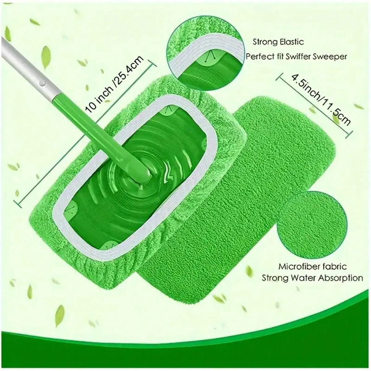 1/2/4/6 pezzi Panni mop piatti con fascia elastica - super assorbenti, lavabili, durevoli, facili da pulire, morbidi e rimuovono la polvere - ideali per forniture per la pulizia e la manutenzione della casa.