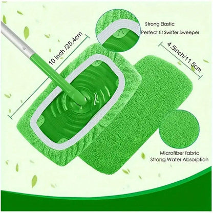 1/2/4/6 pezzi Panni mop piatti con fascia elastica - super assorbenti, lavabili, durevoli, facili da pulire, morbidi e rimuovono la polvere - ideali per forniture per la pulizia e la manutenzione della casa.