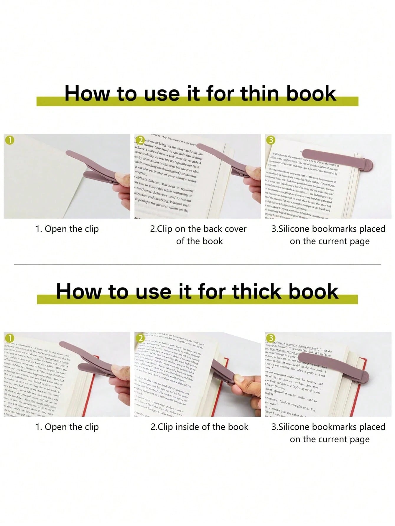 Segnalibro automatico, segnalibri in silicone per lettura donne, uomini, bambini, amanti dei libri, segnalibri carini e unici per lettura, accessori per la lettura, regali per gli appassionati di libri