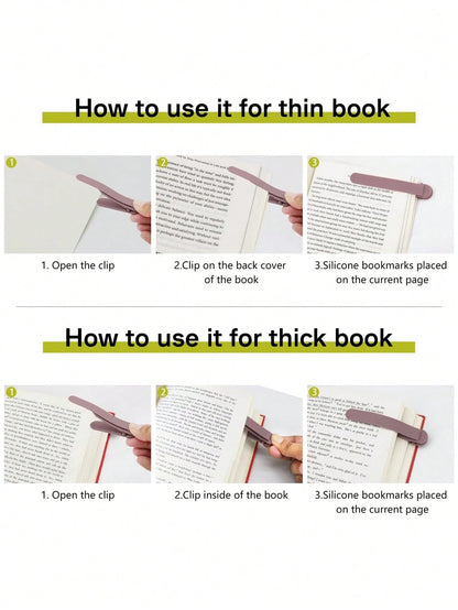 Segnalibro automatico, segnalibri in silicone per lettura donne, uomini, bambini, amanti dei libri, segnalibri carini e unici per lettura, accessori per la lettura, regali per gli appassionati di libri