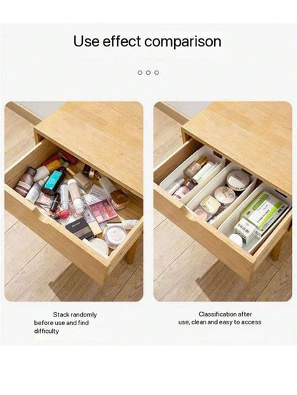 10 pezzi/5 pezzi Scatola portaoggetti multifunzione, custodia per cosmetici da tavolo con cassetti, organizer per cassetti in plastica trasparente combinata, versatile, scatola portaoggetti trasparente per il trucco, elegante scatola portaoggetti