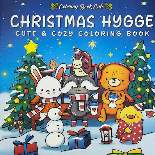 Libro da colorare per adulti, tema natalizio, vibes carini e accoglienti, regalo perfetto per compleanno, Ringraziamento, Natale