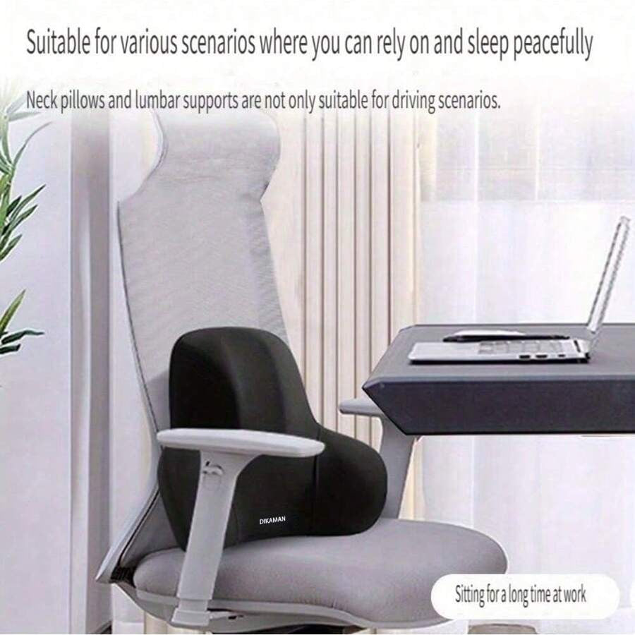 Set di cuscino di supporto lombare ergonomico per sedia da ufficio, schienale e seduta in memory foam, rivestimento in poliestere morbido, design confortevole per il sollievo