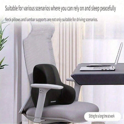 Set di cuscino di supporto lombare ergonomico per sedia da ufficio, schienale e seduta in memory foam, rivestimento in poliestere morbido, design confortevole per il sollievo