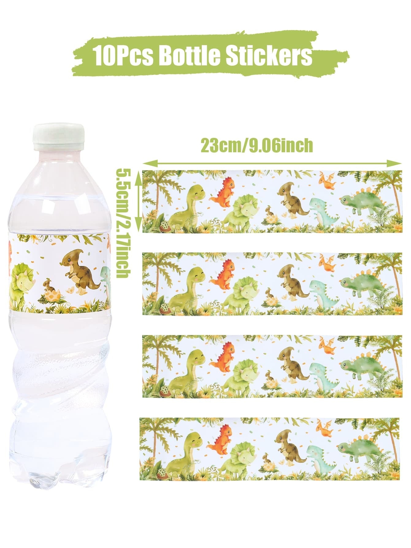 10 pezzi Adesivi a tema dinosauro per bottiglie, Adesivi per confezione regalo per feste di compleanno o feste a tema dinosauro, Decorazioni per feste, Bomboniere, Etichette per confezioni regalo di compleanno
